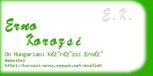 erno korozsi business card